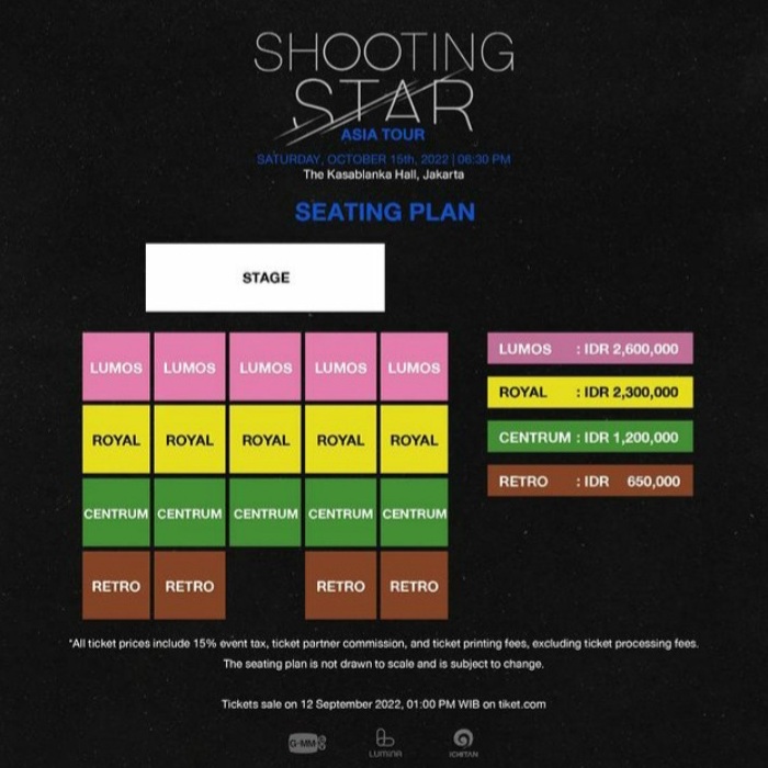 Shooting Star Seating Plan
