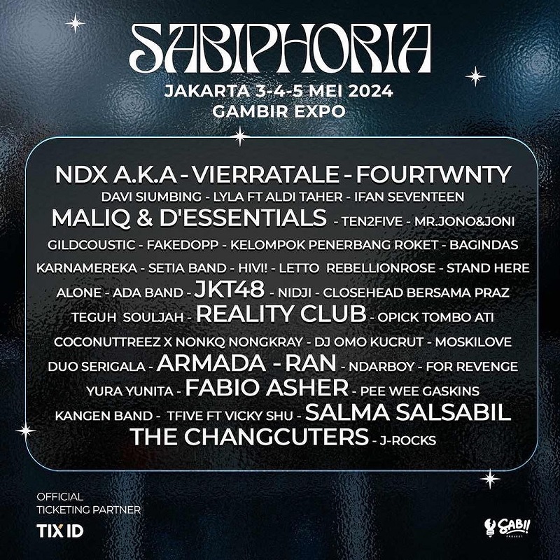 Konseran Setelah Lebaran, Ini Line Up dan Cara Pesan Tiket 'Sabiphoria Fest Jakarta 2024'