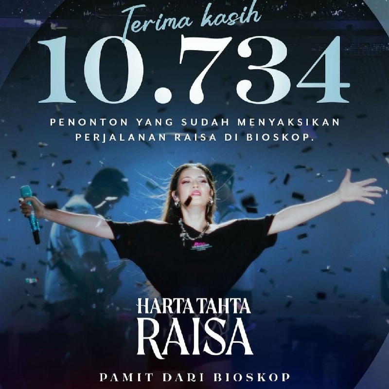 Pamit dari Bioskop, Film 'Harta Tahta Raisa' Raup Total 10.734 Penonton