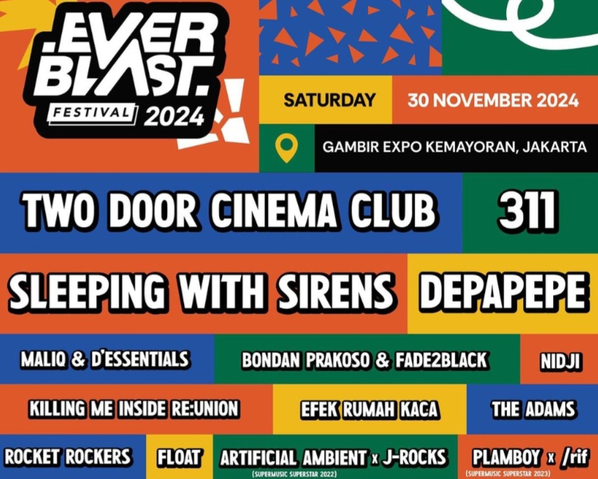 Ada Two Door Cinema Club dan 311, Ini Daftar Lineup Lengkap Everblast Festival 2024