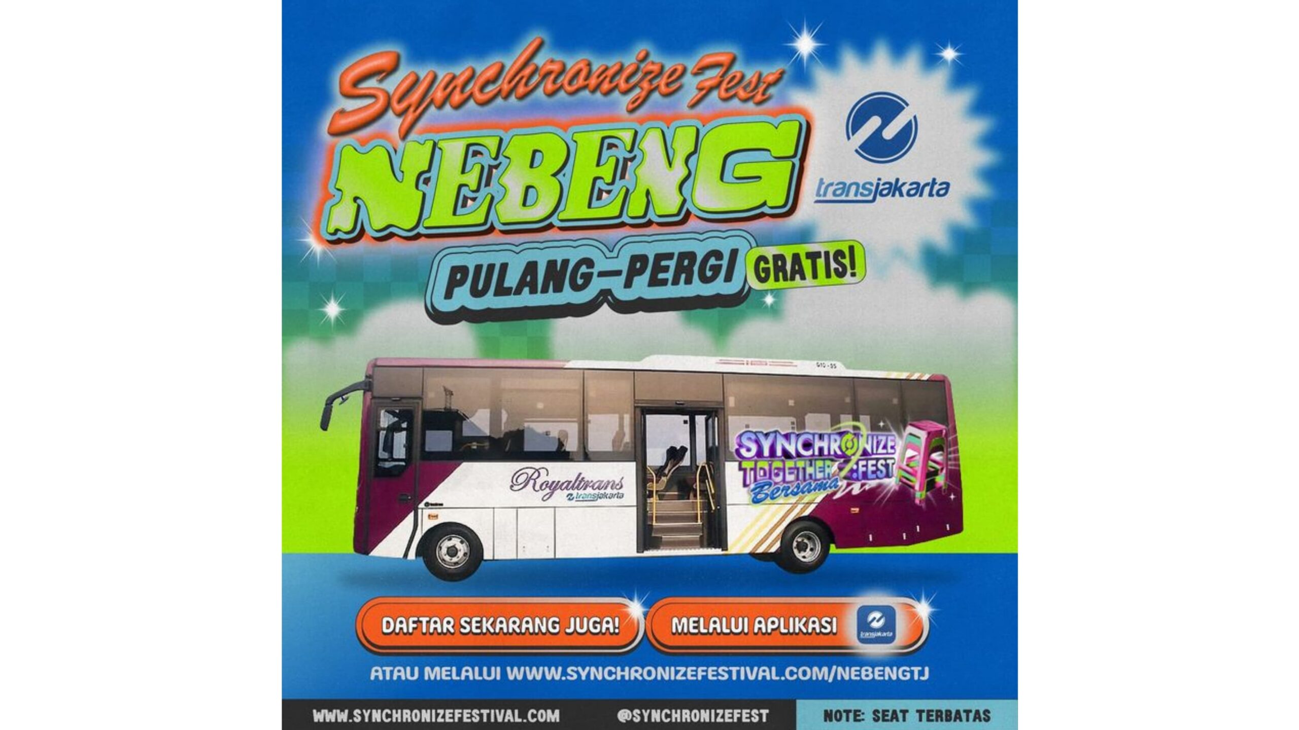 Gratis! Synchronize Fest 2024 Sediakan Layanan Nebeng Transjakarta di 7 Titik Keberangkatan